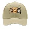 Fun ThreeCat Print Baseball Cap Outdoor Unisexs Casual Sports Bucket Hat Adjustable Vintage Baseball  Sandwich Baseball Cap