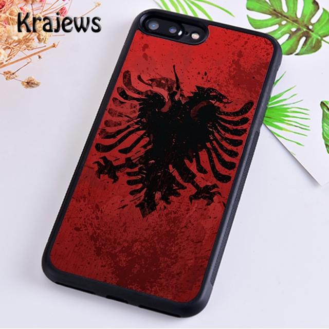 Krajews Albanian Flag Eagle Banner Phone Case Cover For iPhone 14 5s 6s 7 8 Plus X XR XS 11 12 13 Pro Max Samsung S21 S22 Ultra