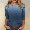 3/4 Sleeve Tops For Women T-Shirt Casual  Print Tops T Shirt Round Neck Pullover Blouse