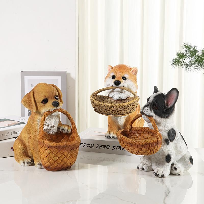 Adorable Simulated Dog Home Use Entrance Key Storage Ornaments Living Room Entrance TV Cabinet Coffee Table Tabletop Resin Crafts
