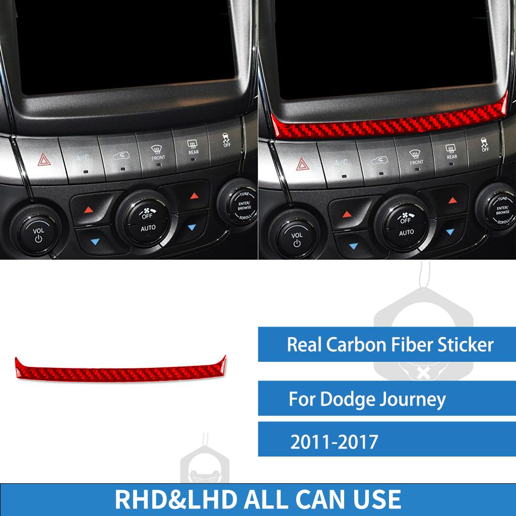 For Dodge Journey 2011 2012 2013 2014 2015 2016 2017 Navigator Trim Strip Real Carbon Fiber Sticker Car Interior Accessories