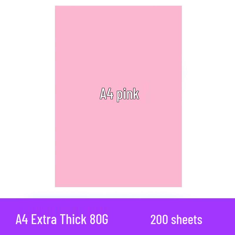 200 Sheets A4 Colored Printing Paper - Mixed Colors (Pink, Red, Yellow) for DIY and Crafts