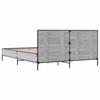 Bed Frame Grey Sonoma 160 x 200 cm Particleboard and Metal