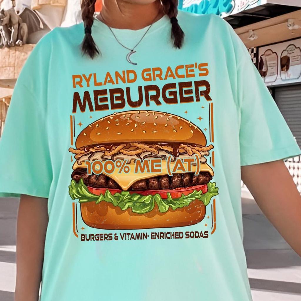 Ryland Grace's Meburger Tee, Hail Mary Book Merch, Project Hail Mary, Jazz Hand Rocky, Astrophage Sci-Fi Tee, Amaze Amaze Amaze Sci-Fi Book
