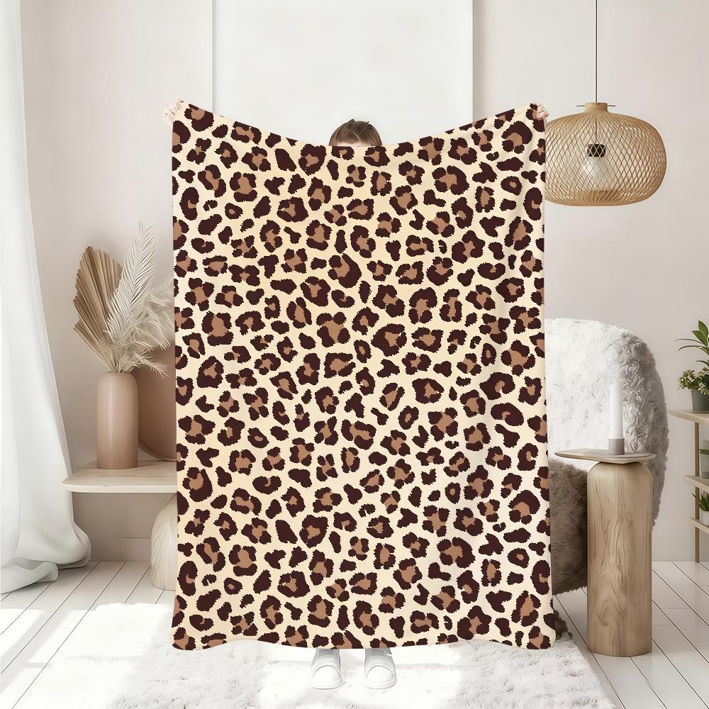Leopardenmuster Kuhhautmuster Decke Weiche Überwurfdecke für Zuhause Schlafzimmer Bett Sofa Picknick Reise Büro Ruhedecke Geschenk