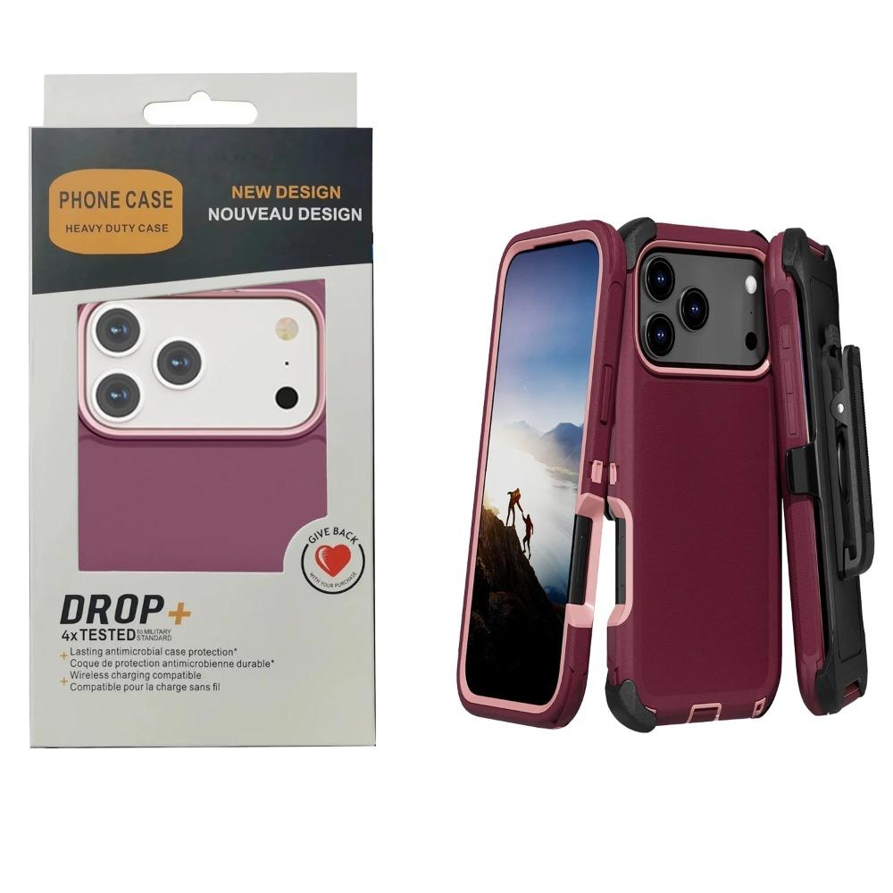 3IN1 OTT Defender Military Grade Anti-Drop Phone Case For IPhone17 Air 16 15 14 Plus 13 12 Pro Max With Clip Armor Protect Cover