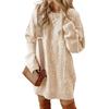 Women's Fashion Loose Cable Knit Long Sleeve Pullover Sweater Dress