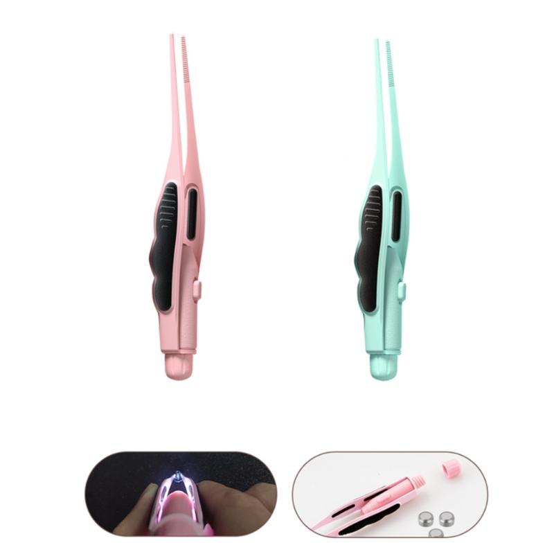LED Ear Wax Removal Tweezers Anti-Skid Ear Pick Tool Kit with Brightness Light Ear Curette Safety Earwax Cleaning Tool