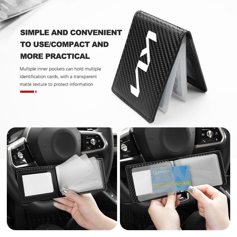PODV6 Car Driver License Storage Bag Wallet ID Card Protective Sleeve For KIA Stinger Optima Cerato Soul Venga Forte Spectra Sedona