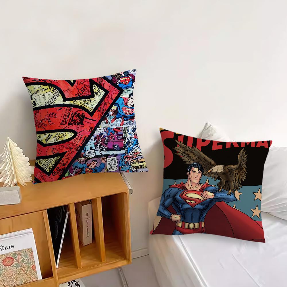 Superhero S-Superman Comics Cushion Cover Living Room Headboard Office Cushion Bedroom Cushion Sofa Nap Time Pillow Case