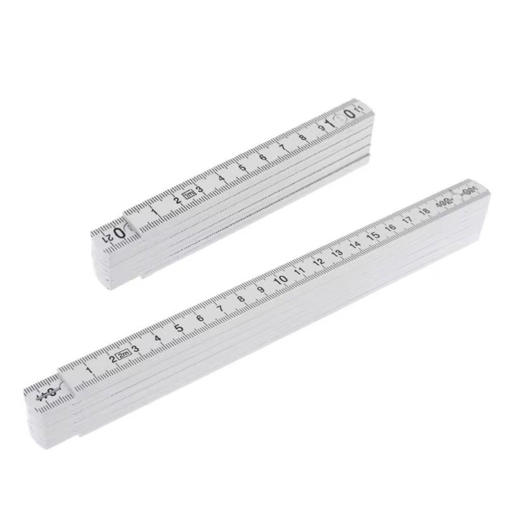 Lightweight Wooden Folding Ruler 2M Extended Plastic Ruler 1M Metric Scale Measuring Stick Drawing Tools