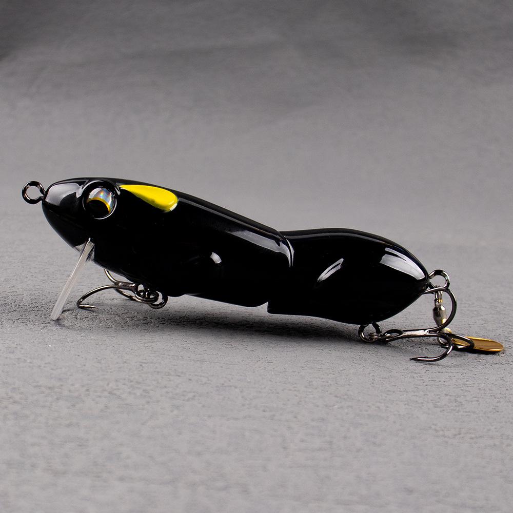 10cm 33g Floating Jointed Mouse Fishing Lure with Spinning Blade, Realistic Topwater Hard Bait Treble Hooks for Bass Freshwater Fishing