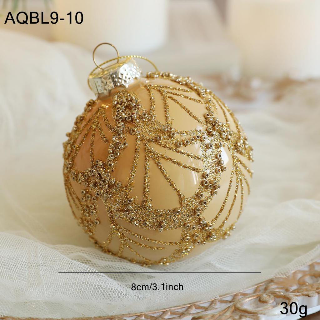 8CM Multicolor Glass Ball Ornament for Christmas Tree Decoration
