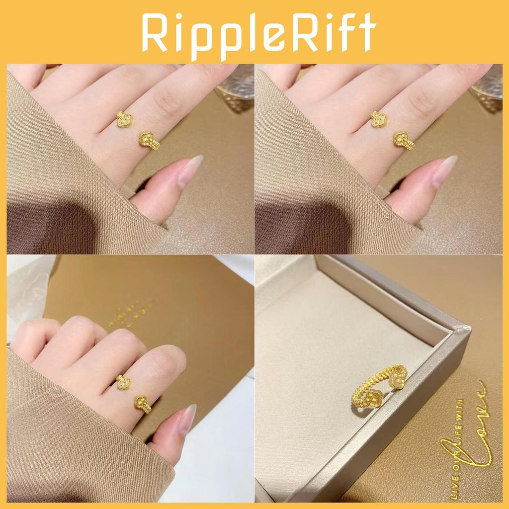 Unique Floral Design Adjustable Ring Brass Gold Plated Perfect For Wedding Gifts