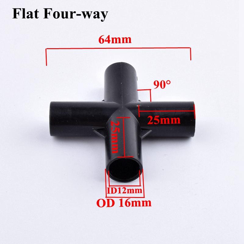 2-30Pcs ABS Black Joint Three-way Four-way 90° Elbow Pipe Connector Plant Support Wardrobe Tent Ixed Fittings 12mm Inner Dia
