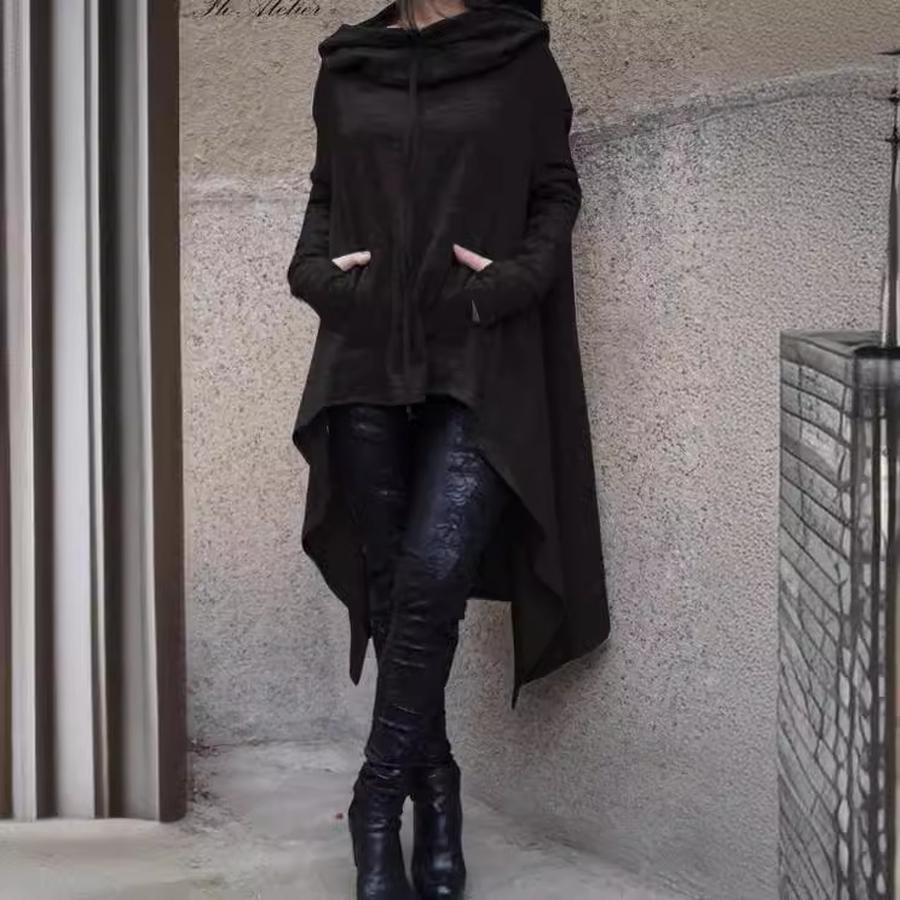 Fall/Winter Wish Amazon New Arrivals Women's Long Hooded Sweatshirt Solid Color