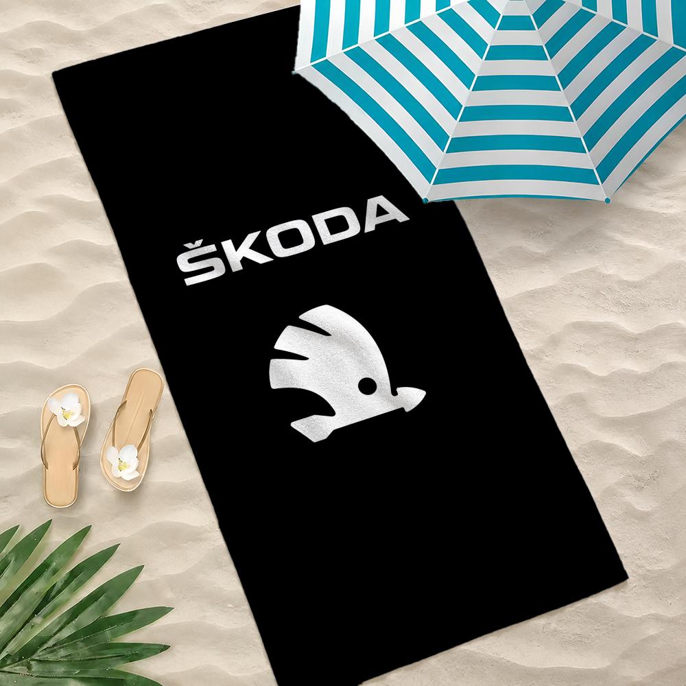 Car Brand S-Skoda Towel Towel beach towel, quick drying absorbent bath towel for Swim,Gym,Camping,Outdoor hot
