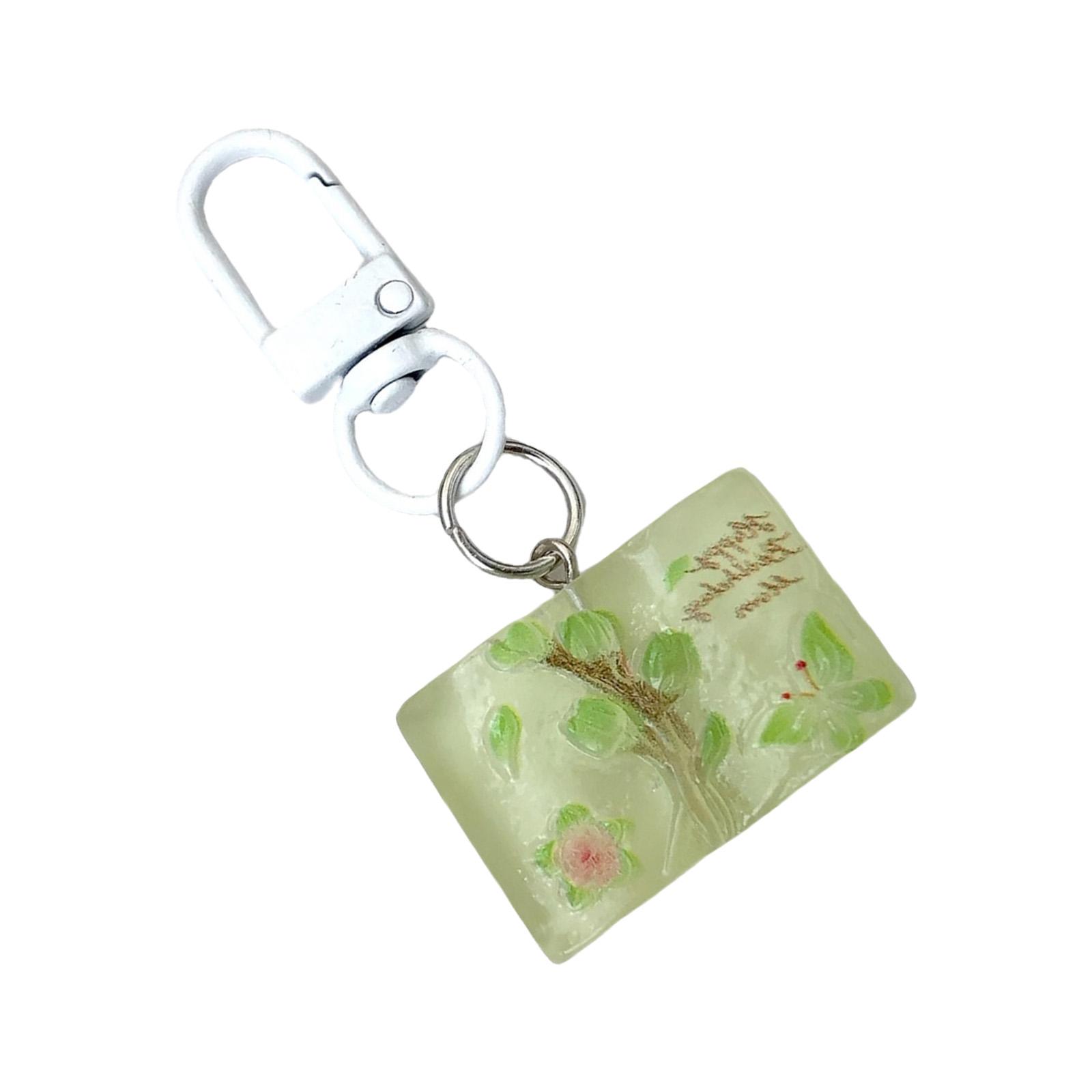 

Мультяшная бабочка, цветок, кулон-книжка, брелок, милый полимерный шарм для ключей, сумок, подарок, декоративный аксессуар белый