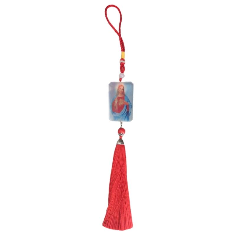 Virgin Mary Car Hanging Ornaments for Rear View Mirror Christian Auto Interior Decor Car Pendant Decoration Accessories
