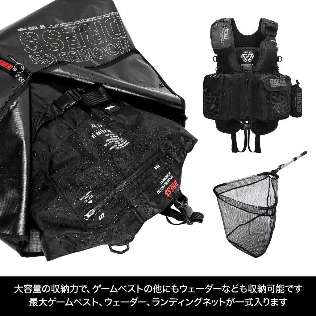 DRESS Game Vest Cover All-in-One Bag - Fishing Waterproof Bag Backpack Car Carry Wader Large Capacity Storage Wading Floating Life Jacket