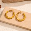 Hot-selling 18k gold titanium steel earrings in Europe and the United States, light luxury and high-end 111 stainless steel ear buckles, versatile