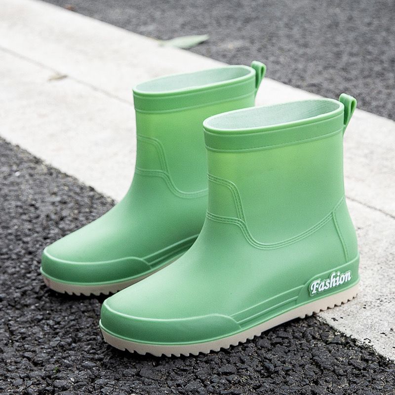 

Mid-calf Rain Boots, Waterproof, Slip-Resistant, Durable Water Shoes, Short-Calf Women s Versatile Rubber Boots 39 зелений