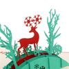 Greeting Card 3d Paper Cut Postcard Birthday Party Gift Christmas Deer 1pc