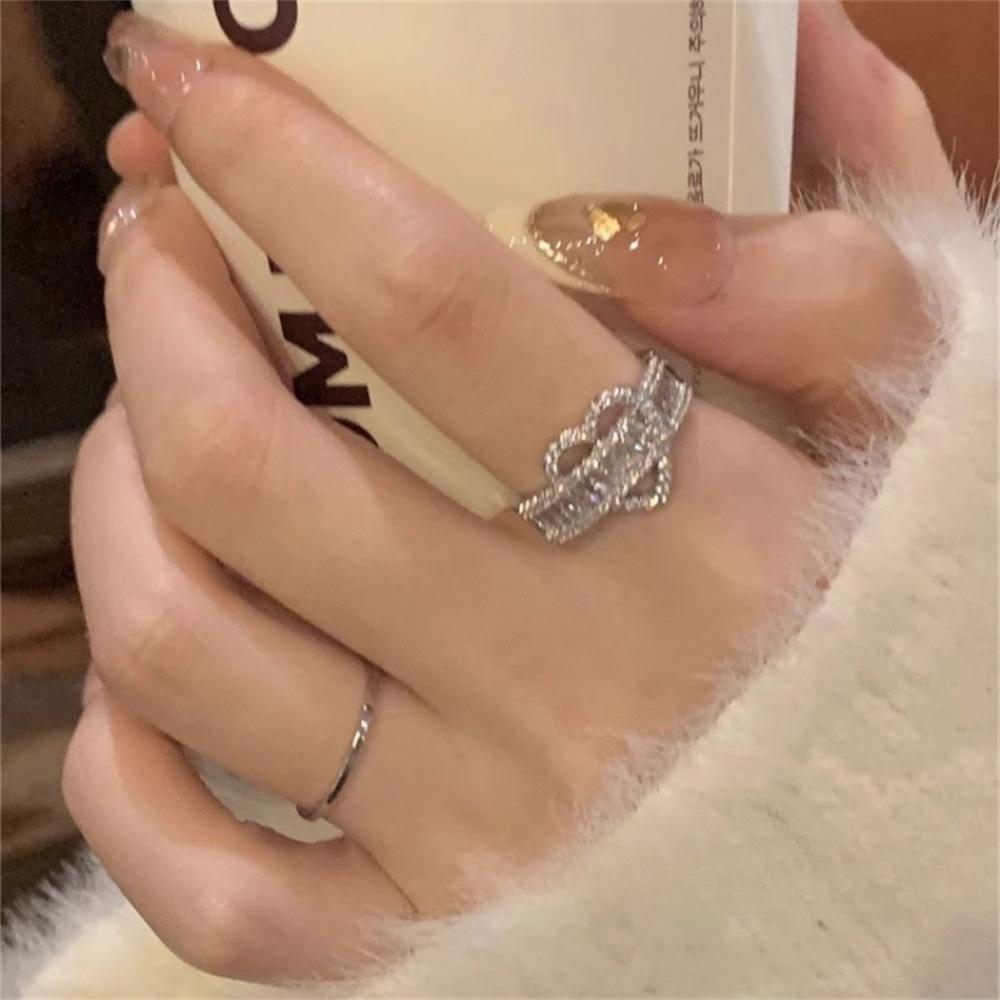 Explosive love zircon ring 925 sterling silver exquisite ins cold wind niche light luxury ring jewelry tide