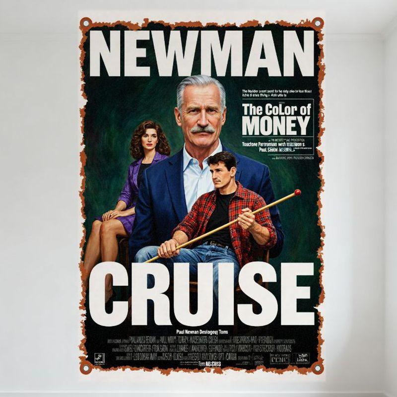

Vintage The Color of Money Movie Poster Metal Tin Sign - Paul Newman & Tom Cruise, Retro Wall Decor for Home Bar Cafe Man Cave 20x30cm（7.8x11.8inch）