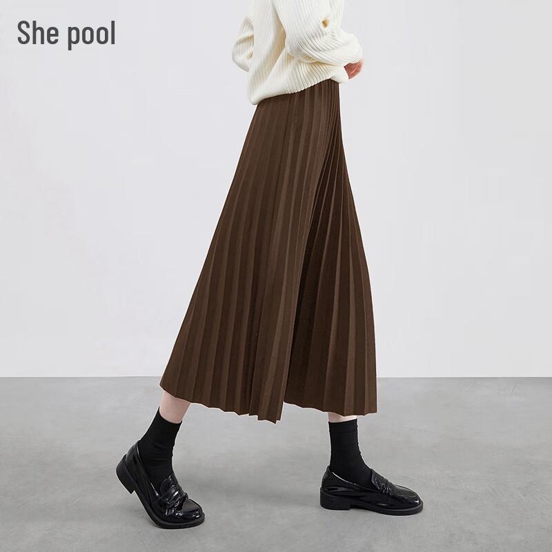 Женская плиссированная юбка-миди А-силуэта на эластичной талии L