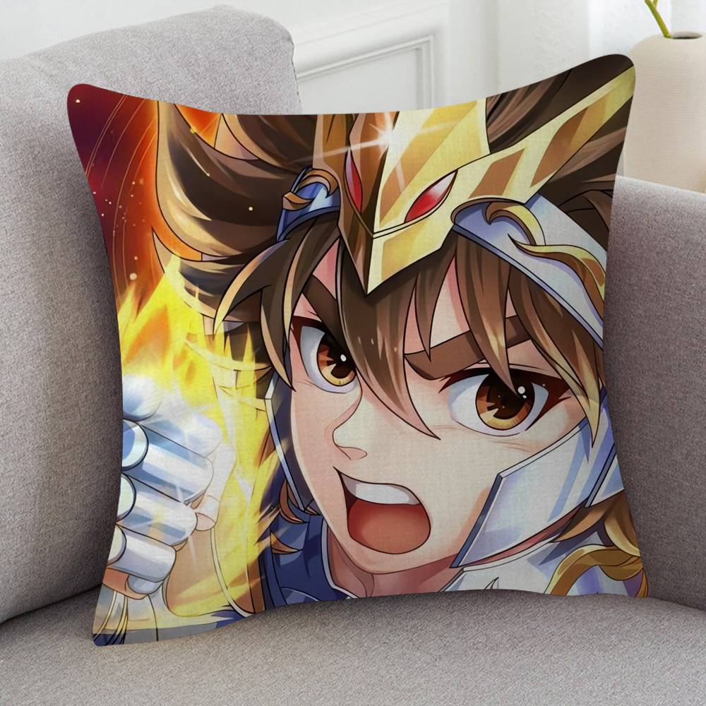Anime Saint Seiya Cartoon Series Square Pillowcase Soft Waist Sofa Cushion Cover Bedroom Room Pillowcase