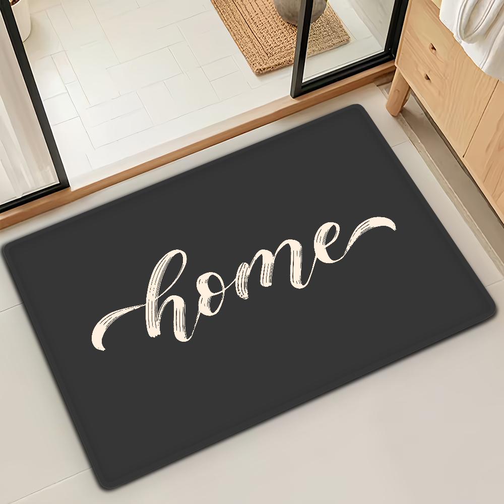 H-Home Cute Welcome Cozy Door Mat Bath Microfiber Decorative Versatile Flannel Floor Mat Quick Dry Absorbent Non-slip Sole