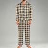 Men's Pajama Set Long Sleeve Button-Down Top and Pants Set for Home Sleepwear
