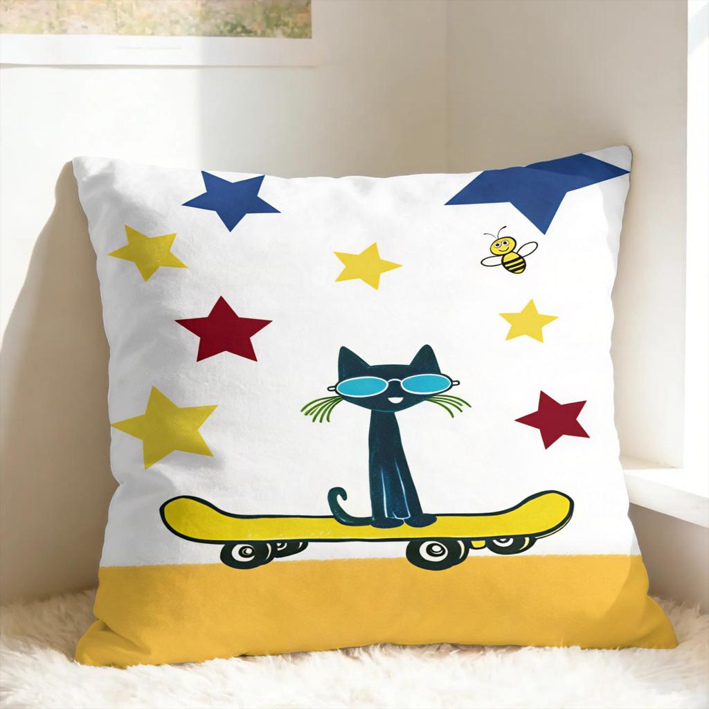 Pillow Cover P-Pete The Cat Funny Pillow Case For Sofa Home Decor Pillowcases