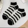 Women's Short Socks for Spring and Summer, Thin Lace Stockings, Sweat-absorbing, Trendy Black Short Boat Socks, Versatile