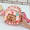 1 Piece  Multifunctional Storage Bag Capybara Printed Crossbody Bag Cute Doll Portable Chest Bag Kawaii Kids Gift