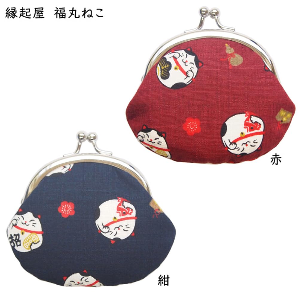 Made In Clasp Purse Coin Cat X Cm Coin Fukumaru Japanese Goods Kyosuke, Japan, Case, Design, 9.5 8.5 (2.6 Inches), Wallet, Purse, Enkiya, Cat, Red,