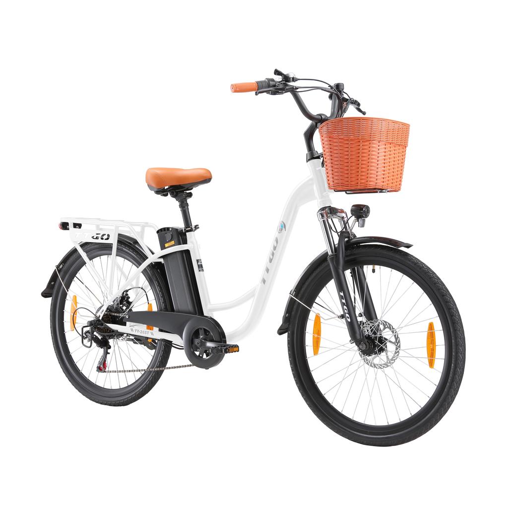 TTGO YY-26ST Elektrofahrrad für Erwachsene 250W Herren Stadt-Elektrofahrrad 36V14.5AH Akku, 26 Zoll Damen-Elektrofahrrad
