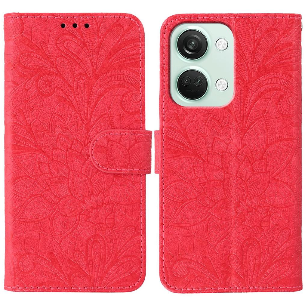 For OnePlus Nord 3 5G Case Lace Flowers PU Leather Flip Wallet Phone Cover