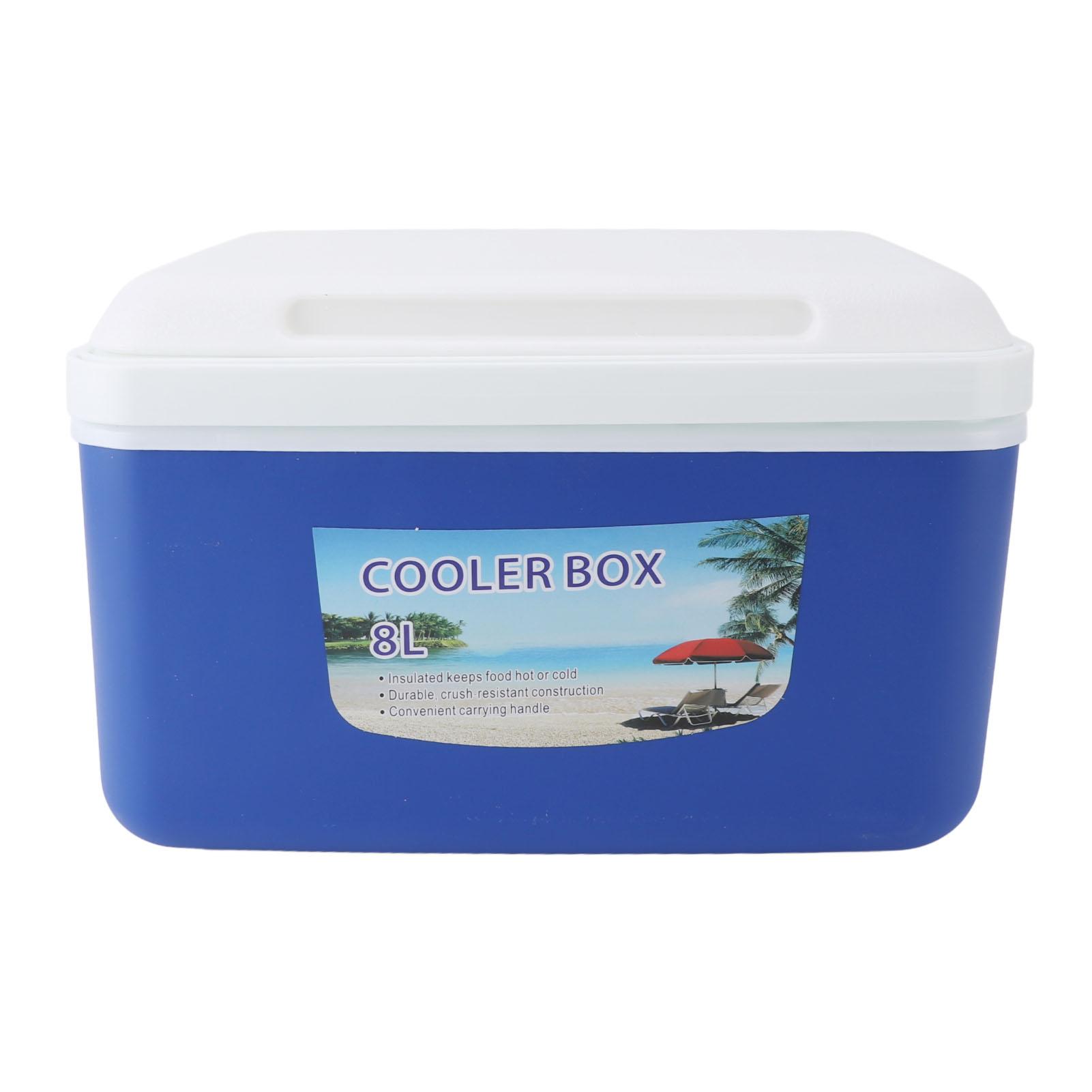 8L Insulated Portable Cooler Efficient Warm Cold Insulation Portable Hard Cooler Box Ice Cooler for Camping Picnic Beach Drink Beverage Fishing