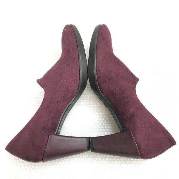 ecco DANISH DESIGN Suede Leather Booties High Heel Pumps Size 35 22.0-22.5 Purple Red(USED)