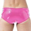 Mens Patent Leather Swim Trunks Wet Look Design Low Rise Boxer Shorts Drawstring Waist Party Clubwear