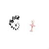 Creative 3D Wall Clock And Ballerina Figurine Resin Sculpture Decorative Art for Office Home Study