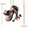 Unique Acrylic Horse Pendan Big Mouth Horse Ornament for Home Car Decor Eye Catching Design Ideal Gift for Animal Lovers