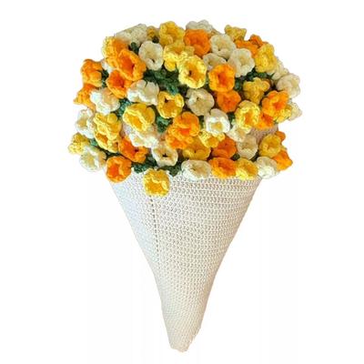 Couverture Bouquet de Roses DIY Fait Main Tissé Crocheté Paquet de Matériel Couverture Bouquet de Fleurs Kit de Crochet pour Cadeau de Mères
