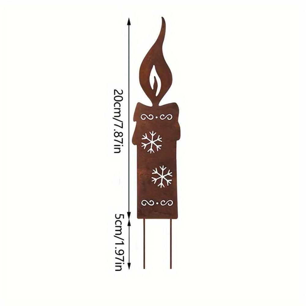 Rustikale Kerzensilhouette: Moderner Weihnachts-Gartenstecker - Eisenstecker für Ihren Garten. Keine Batterien. Bringt Weihnachtsstimmung.