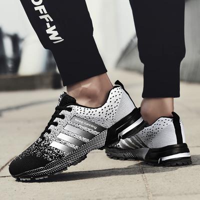 Plus Size New Marathon Men's Shoes Couple Women's Shoes Mesh Casual Flying Woven Shoes Running Shoes.