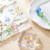 Mini Glass Flower Ornament Handmade Colored Glass Flower Miniature Collectible Tiny Flower Decoration for Table Centerpiece Bookshelves Micro