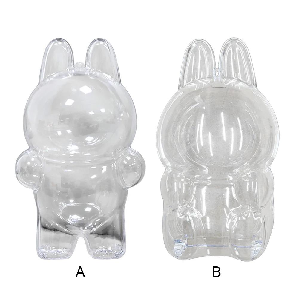 LABUBU V1 V2 Transparent Protective Shell Macaron Standing Protective Cover Dust Cover Doll Labubu Protector Case