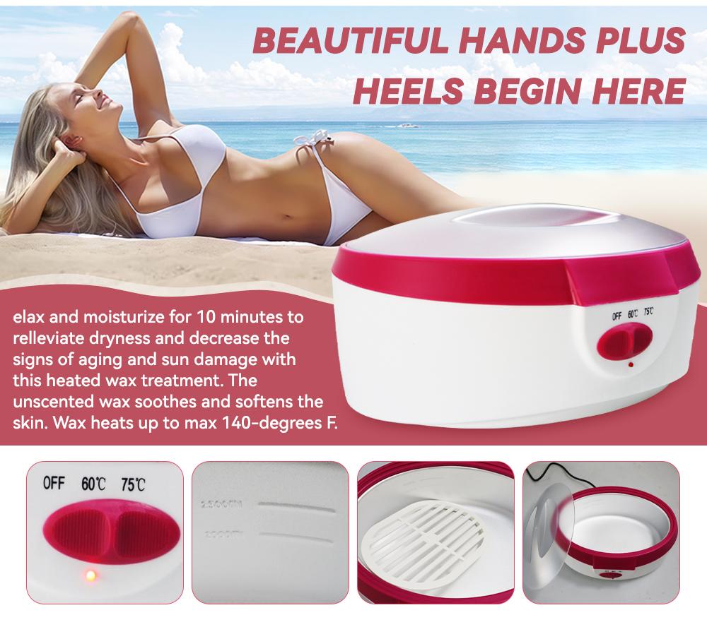 Chauffe-cire de paraffine pour spa - Traitement hydratant à domicile pour les mains, les pieds, les coudes | 2 réglages de température | Soulage la peau sèche et les douleurs articulaires
